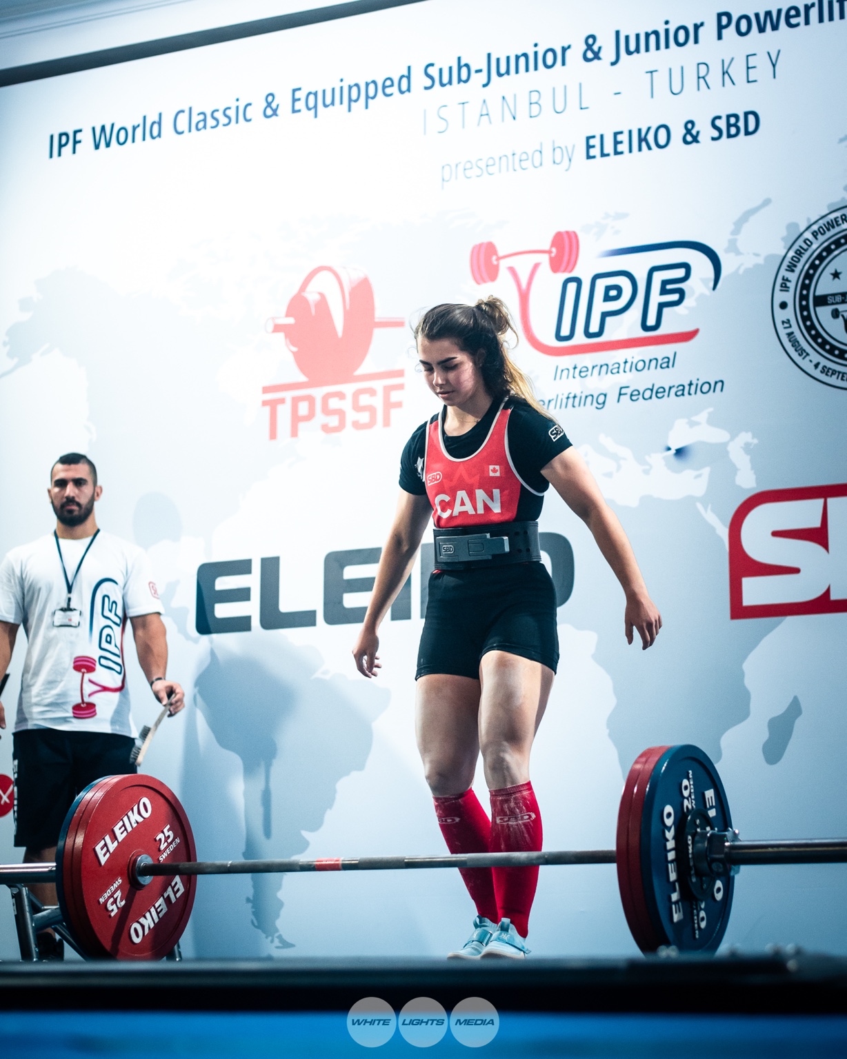 Maddie Warren representing Canada at the IPF World Championships in Istanbul