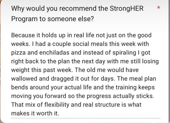 Client check-in about consistency and real-life flexibility