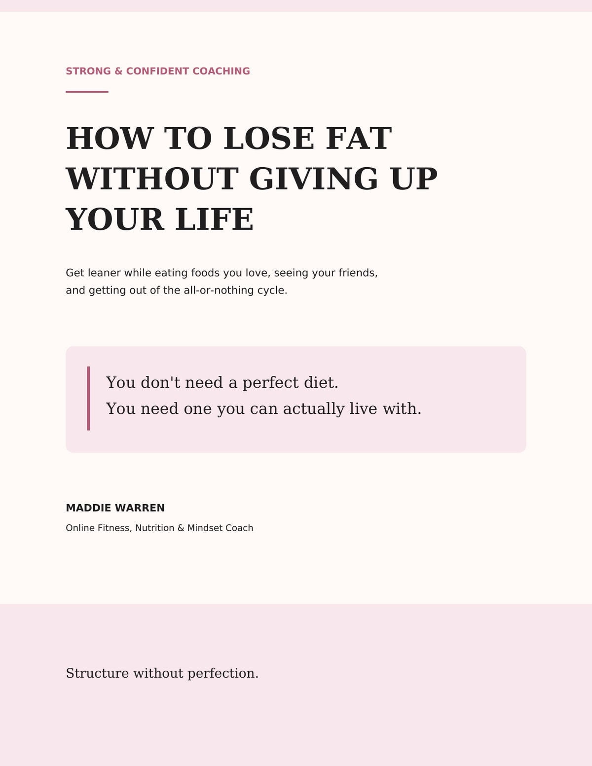 How to Lose Fat Without Giving Up Your Life guide cover