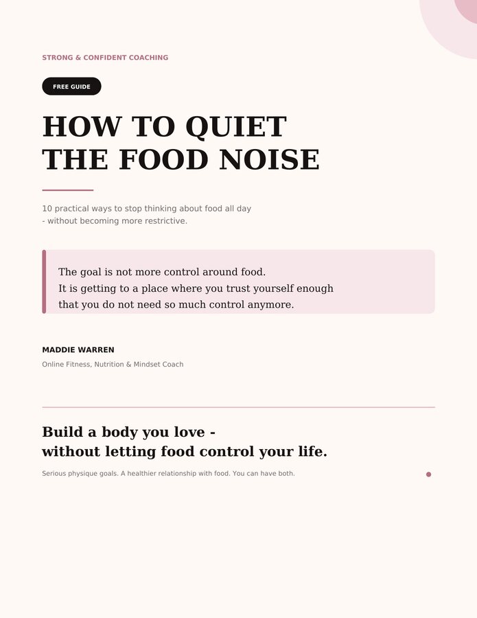 How to Quiet the Food Noise guide cover
